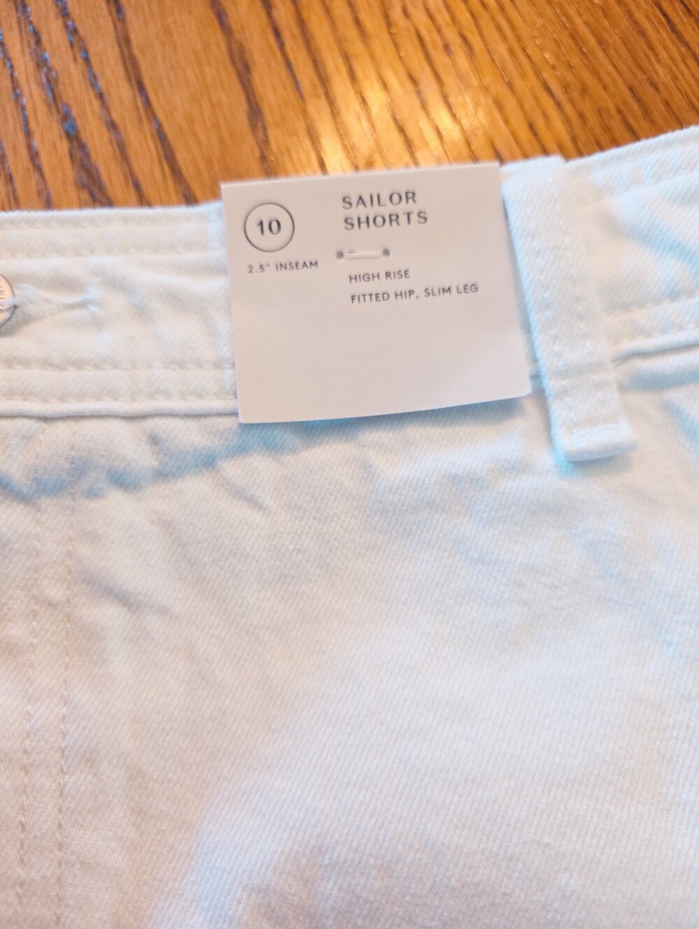 Universal Thread Sailor Shorts White High Rise Clean Front Denim 10 - Picture 5 of 6